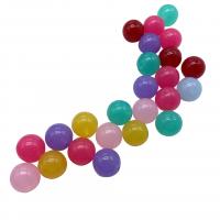 Jelly Style Acrylic Beads Round plated DIY Sold By Bag
