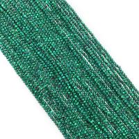 Malakit perler, Runde, du kan DIY & forskellig størrelse for valg & facetteret, grøn, Solgt Per Ca. 14.96 inch Strand