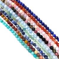 Blandade Gemstone Pärlor, Ädelsten, Rund, DIY & olika material för val & fasetterad, fler färger för val, 6mm, Såld Per Ca 14.96 inch Strand