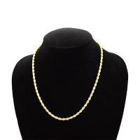 Zinc Alloy Necklace Chain Stick gold color plated & Unisex golden nickel lead & cadmium free 4mm Sold By PC