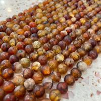 Perline naturali agata vena di drago, Cerchio, DIY, colori misti, Venduto per Appross. 38 cm filo