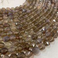 Perles agates grises naturelles, agate grise, Surface de coupe de l'étoile & DIY, brun, Vendu par Environ 38 cm brin