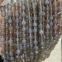 Natural Grey Agate perler, Grå Agate, med Seedbead, Lantern, du kan DIY & facetteret, grå, Solgt Per Ca. 38 cm Strand