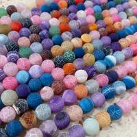 Natürliche Effloresce Achat Perlen, Auswitterung Achat, rund, DIY & satiniert, gemischte Farben, verkauft per ca. 38 cm Strang