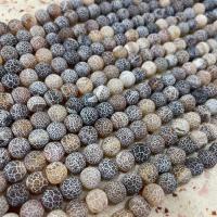 Perles agates effloresces naturelles , agate effleurant, Rond, DIY & givré, brun, Vendu par Environ 38 cm brin