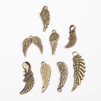 Wing Shaped Zinc Alloy Pendants antique bronze color plated vintage & DIY nickel lead & cadmium free Approx Sold By Bag