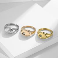 حجر الراين خاتم الإصبع الفولاذ المقاوم للصدأ, 304 الفولاذ المقاوم للصدأ, مجوهرات الموضة & حجم مختلفة للاختيار & للمرأة & مع حجر الراين, المزيد من الألوان للاختيار, 10mm, تباع بواسطة PC