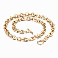 Stainless Steel Necklace Chain 304 Stainless Steel Chain Stick 18K gold plated Unisex Sold By PC