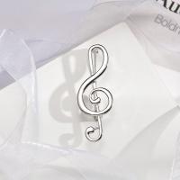 Zinc Alloy Brooches with Plastic Pearl Music Note plated & for woman nickel lead & cadmium free Sold By Lot