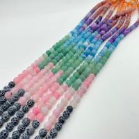 Natural Effloresce Agate Beads Round DIY & frosted mixed colors Sold Per Approx 38 cm Strand