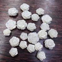 Trochus Beads Rose Carved DIY white 10mm Sold By PC