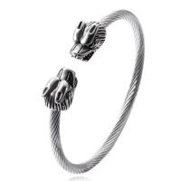 304 Stainless Steel Cuff Bangle for man silver color Sold By PC