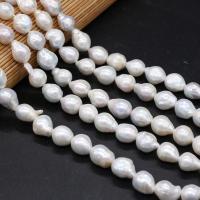 Cultured Baroque Freshwater Pearl Beads, Cultured Freshwater Nucleated Pearl, Natural & DIY, white, 10-13mm, Sold Per 36 cm Strand