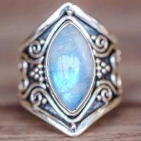 Zinc Alloy Finger Ring, met Sea Opal, antiek zilver plated, verschillende grootte voor keus & voor vrouw, wit, nikkel, lood en cadmium vrij, 8mm, Verkocht door PC