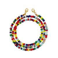 Glass Seed Beads Necklace Seedbead with Zinc Alloy Stick plated for woman Length 60 cm Sold By PC