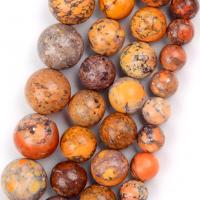 Impression Jasper Beads Round DIY orange Sold Per 37-39 cm Strand