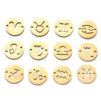 Titanium Steel Connector Round Vacuum Ion Plating DIY Zodiac Signs Charms Constellation Charms connectors for Jewelry Making DIY Bracelets Necklaces Crafts