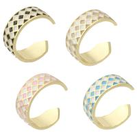 Brass Cuff Finger Ring gold color plated for woman & enamel nickel lead & cadmium free 8mm US Ring Sold By PC