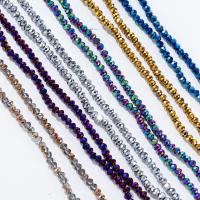 Rondelle-Krystal-Perler, Krystal, Abacus, forgyldt, du kan DIY & forskellig størrelse for valg & facetteret, flere farver til valg, Solgt Per Ca. 14.96 inch Strand