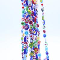 Abalorios de Cristal de Murano Estilo Millefiori, Millefiori Lampwork, estampado, Bricolaje, color mixto, Vendido para aproximado 38 cm Sarta