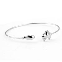 Brass Cuff Bangle Fox plated silver color nickel lead & cadmium free 180mm Inner Approx 60mm Length 7 Inch Sold By PC