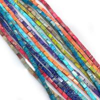 Impression Jasper Bead, Rektangel, DIY, fler färger för val, 4x8mm, Såld Per Ca 14.96 inch Strand