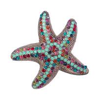Rhinestone Brooch Zinc Alloy Starfish fashion jewelry & for woman & with rhinestone multi-colored Sold By PC