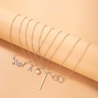 Zinc Alloy Jewelry Necklace gold color plated 5 pieces & fashion jewelry & for woman & with rhinestone golden Sold By Set