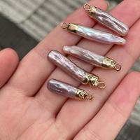 Freshwater Pearl Pendants with Brass gold color plated DIY 4-6mm Sold By PC