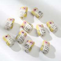 Udskrivning af porcelæn perler, Owl, du kan DIY & forskellige stilarter for valg, flere farver til valg, Solgt af PC