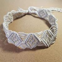 correa decorativa, Cordón de algodón encerado, hecho a mano, Ajustable & para mujer, Blanco, longitud 80-100 cm, Vendido por UD