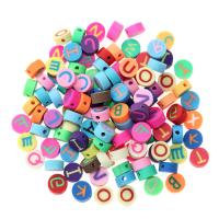 Polymer Clay Gyöngyök, Kerek, kemencében lakk, DIY, kevert színek, 10mm, 100PC-k/Bag, Által értékesített Bag