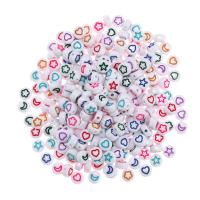 Alphabet Acrylic Beads, Round, DIY & enamel, mixed colors, 4x7mm, 100PCs/Bag, Sold By Bag