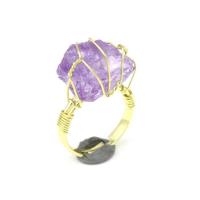Gemstone Finger Ring, Messing, met Edelsteen, verschillende materialen voor de keuze & uniseks, nikkel, lood en cadmium vrij, 20x15mm, Verkocht door PC