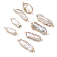 Freshwater Pearl Pendants Brass with Freshwater Pearl natural DIY white nickel lead & cadmium free 8x25- Sold By PC