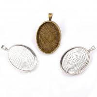 Zinc Alloy Pendant Cabochon Setting with Glass Oval plated DIY nickel lead & cadmium free Sold By PC