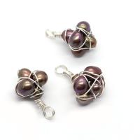 Freshwater Pearl Pendants with brass wire silver color plated DIY 13x25- Sold By PC