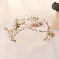 Bridal Hair Band Zinc Alloy with Plastic Pearl handmade for bridal pink nickel lead & cadmium free Sold By Lot