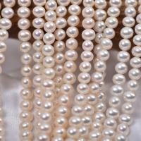 Apvalūs Kultūringas gėlavandenių perlų karoliukai, Gėlo vandens perlų, kiaušinis, natūralus, Pasidaryk pats, baltas, 7-8mm, Parduota už Apytiksliai 36-38 cm Strand
