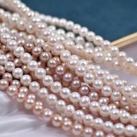 Cultured Round Freshwater Pearl Beads natural DIY 7-8mm Sold Per Approx 38-40 cm Strand