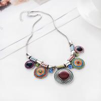 Fashion Statement Necklace Zinc Alloy with 1.38inch extender chain folk style & for woman & enamel & with rhinestone nickel lead & cadmium free Length Approx 16.14 Inch Sold By PC