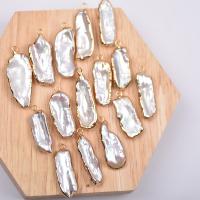Colgantes de Perlas Freshwater, Perlas cultivadas de agua dulce, con metal, chapado, Blanco, 10-25mm, Vendido por UD
