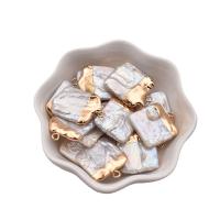 Μενταγιόν Μαργαριτάρι του γλυκού νερού, με Ορείχαλκος, λευκό, 17-18mm, Sold Με PC