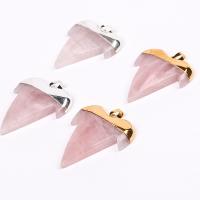 Rose Quartz Pendant with Brass plated Unisex Sold By PC