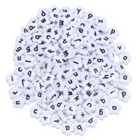 Perles acrylique alphabet, DIY & émail, couleurs mélangées, 4.50x11.50mm, 100PC/sac, Vendu par sac