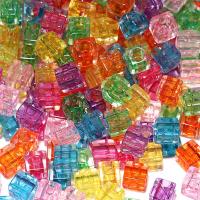 Transparent Acrylic Beads Square polished DIY mixed colors 6mm Sold By Bag