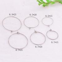 Stainless Steel Hoop Earring Component 304 Stainless Steel machine polished fashion jewelry & DIY & Unisex original color Sold By PC