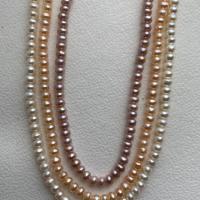Cultured Button Freshwater Pearl Beads Round DIY 3-4mm Sold Per Approx 14.97 Inch Strand
