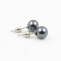 Hematite Stud Earring with Zinc Alloy zinc alloy post pin Unisex mixed colors Sold By PC
