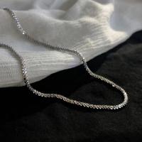 Collar de Aleación de Zinc, chapado en color de plata, Joyería & para mujer, libre de níquel, plomo & cadmio, longitud aproximado 14 Inch, Vendido por UD